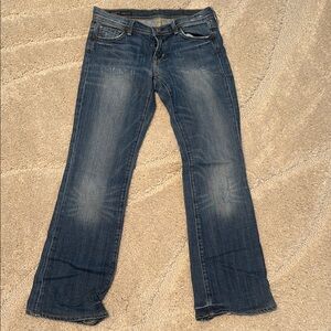 Citizens Of Humanity Blue Boot Cut Jeans Y2K  low cut. Skull